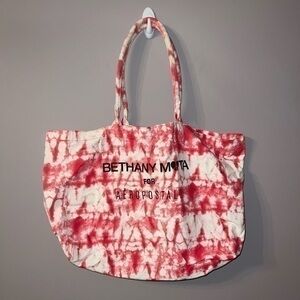 White and pink tie dye large tote bag Bethany Mota Aeropostale